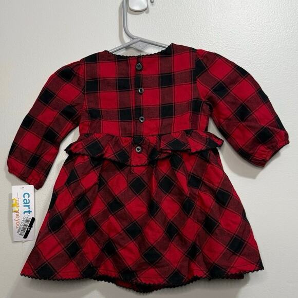 Carter’s 3 Month Red Plaid Flannel Dress - Picture 2 of 2